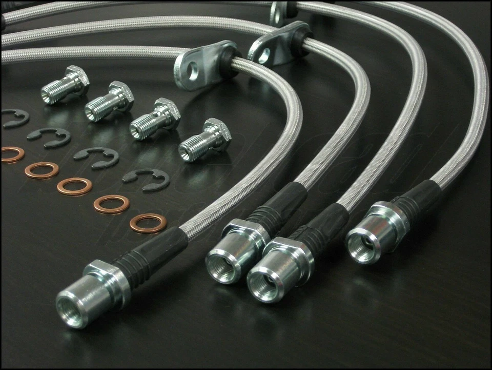 Líneas de freno trenzadas de acero inoxidable Techna-Fit para Subaru WRX STI 2008-2010 Foto 3 de 4