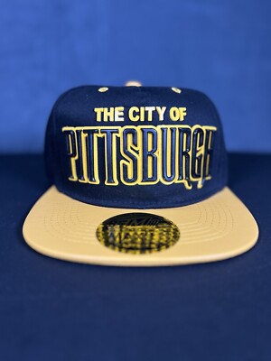 Max Head Gear The City Of Pittsburgh ￼ Raised Lettering Blk-Black Snapback NWT
