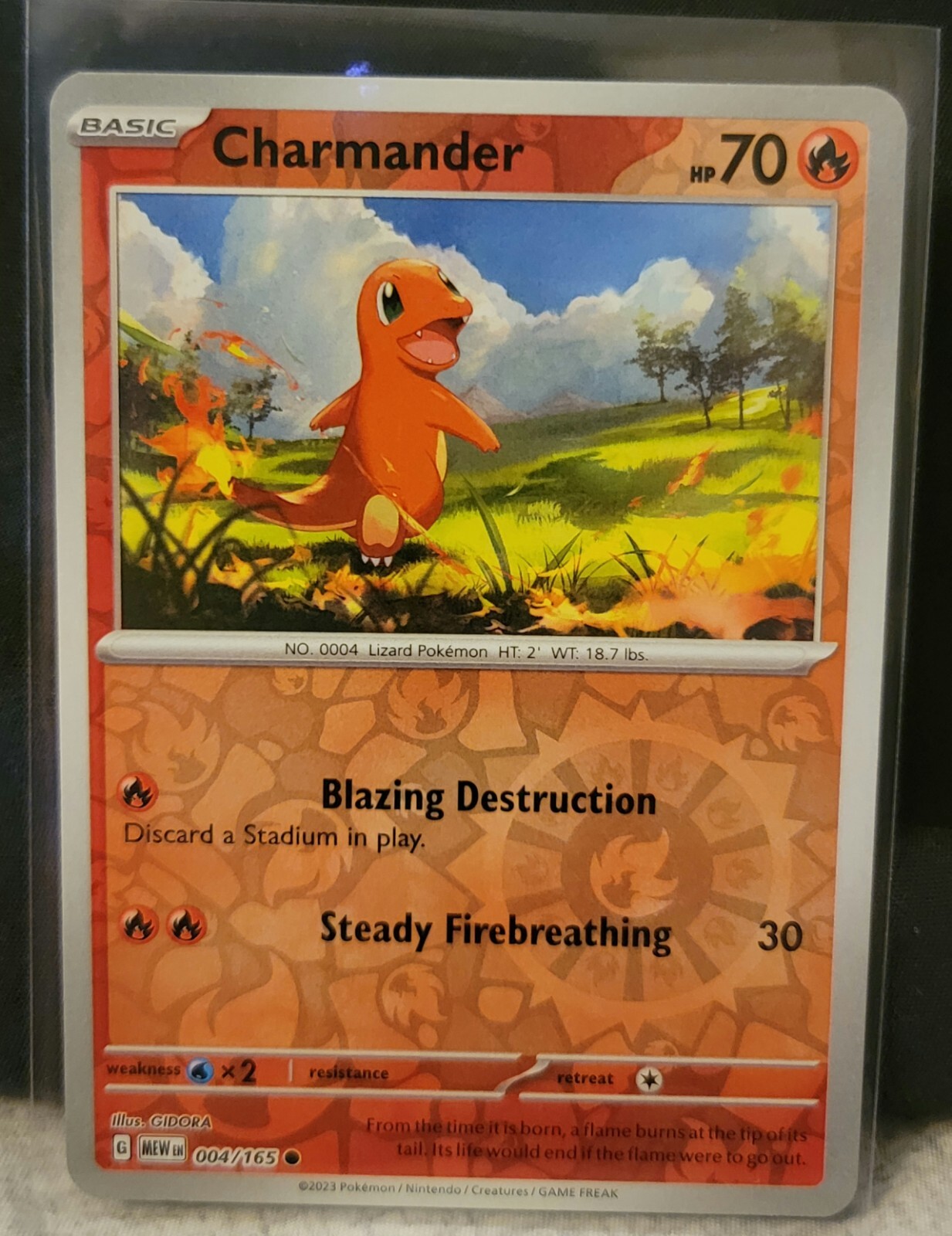 Pokemon TCG Card Charmander 004/165  Scarlet & Violet 151 Reverse Holo  NM