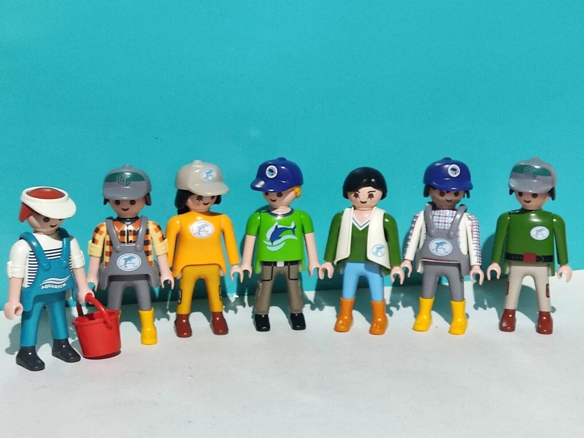 PLAYMOBIL LOT X7 FIGURES CAREGIVERS AQUARIUM ZOO ZOOLOGICAL