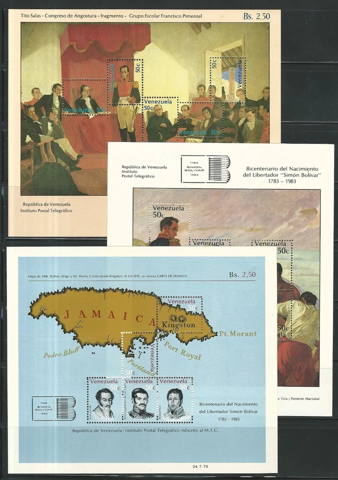 Venezuela: Lote de 15 hojas de recuerdos diferentes, como nuevas NH, diff. temática VZ0199 Foto 4 de 4