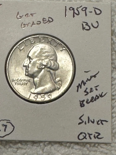 1959-D Silver Washington Quarter. (BU)