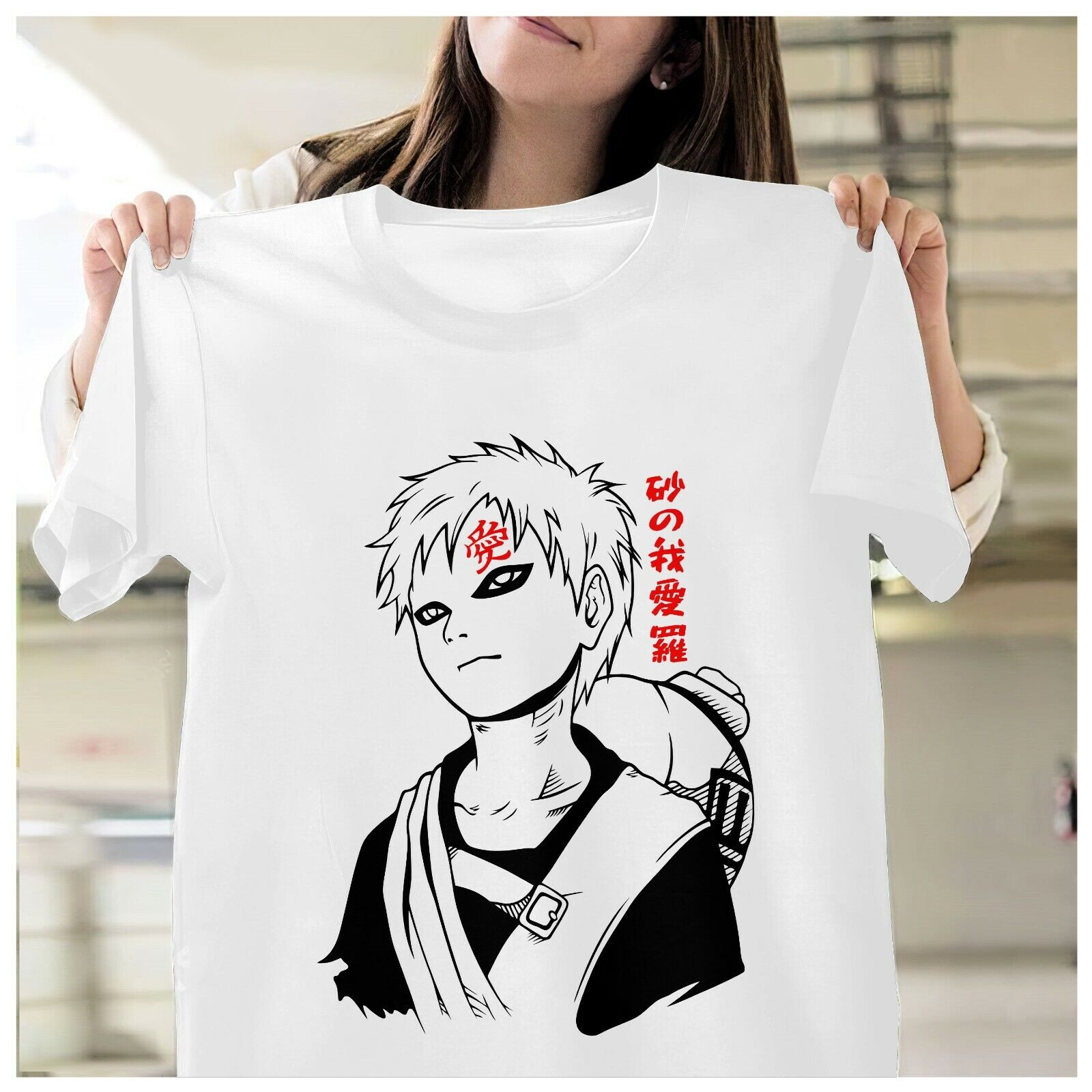 00s ナルト NARUTO うちは サスケ 我愛羅 Tシャツ-