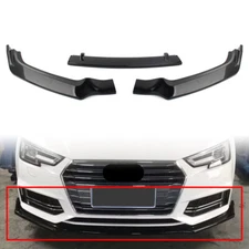 Front Bumper Lip Spoiler Kit Fit Audi A4 2017-2019 Glossy Black Auto Car