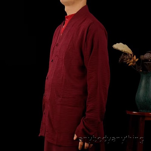 Buddhistischer Mönch Kung Fu Baumwollmantel Tai Chi Shaolin Meditation Uniform - Bild 15 von 27