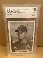 2001 Bowman Heritage Albert Pujols National Promo BCCG 10 Mint or Better🔥