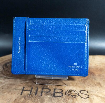 Au Printemps Paris Herren Damen Kartenetui Geldbörse Blau