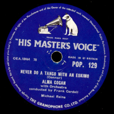 ALMA COGAN Never do a Tango with an Eskimo  ''Jukebox-Hit''  Schellackplatte S1402
