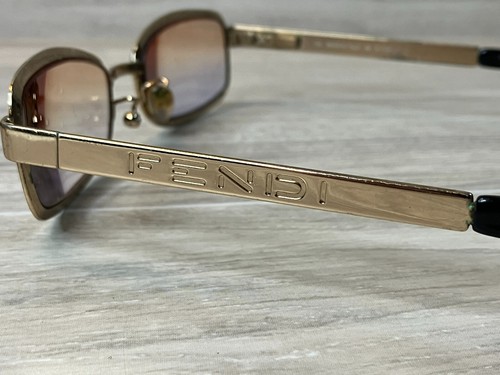 FENDI Vintage OVAL Sunglasses FS242 GOLD Frame Modified Script Lenses Bifocal - Picture 2 of 8