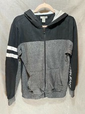 Calvin Klein Jeans Shirt Boys Large Black White Grey Spell Out Hooded Kids Youth