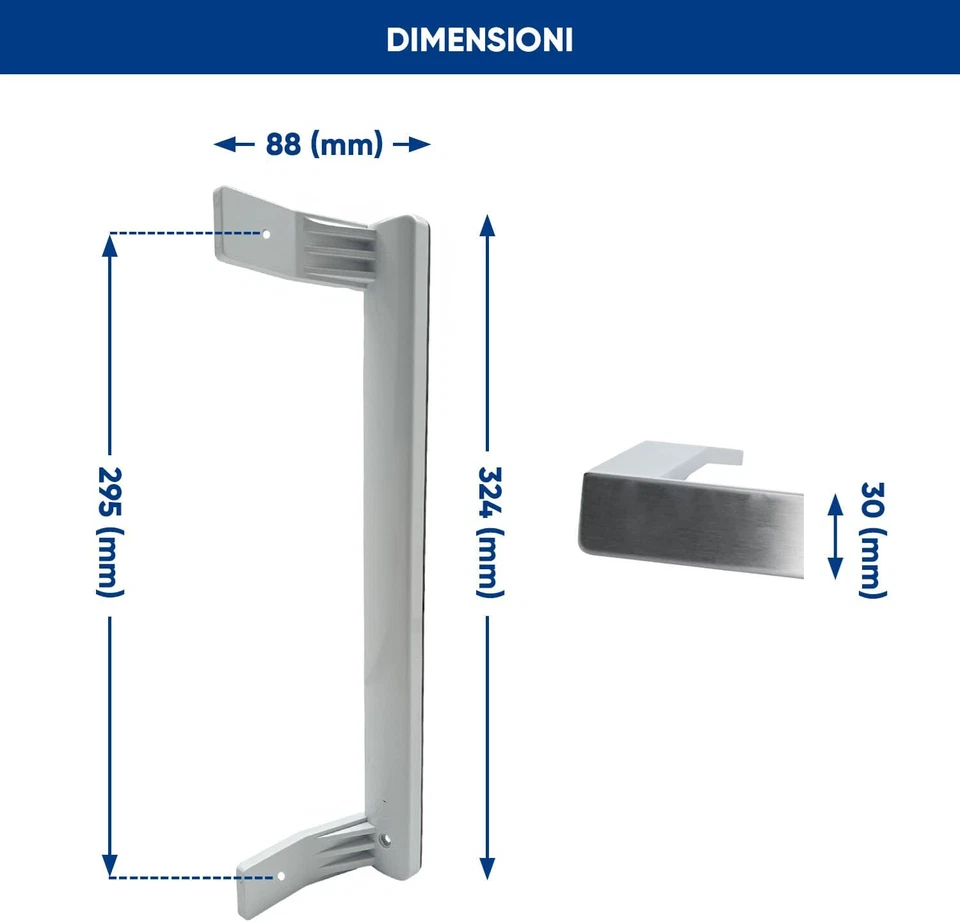Maniglia Porta Frigorifero Congelatore Beko 324x88x30 mm Alluminio 5907610100 - Immagine 2 di 4