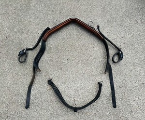 Leather Horse Carriage Driving Saddle with Keepers & Girth Strap & Chrome Rings