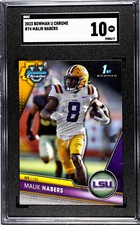 2023 Bowman Chrome U #74 Malik Nabers SGC 10 GEM MINT RC LSU Tigers 
