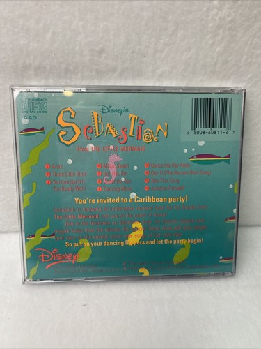 DISNEY’S SEBASTIAN FROM THE LITTLE MERMAID 1990 CD OOP VARIOUS ARTISTS 11TRX - Picture 2 of 3