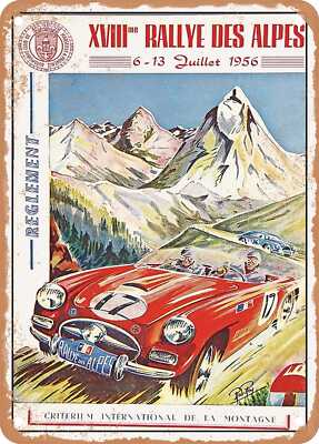 METAL SIGN - 1956 17th Alpine Rally International Mountain Criterium Vintage Ad