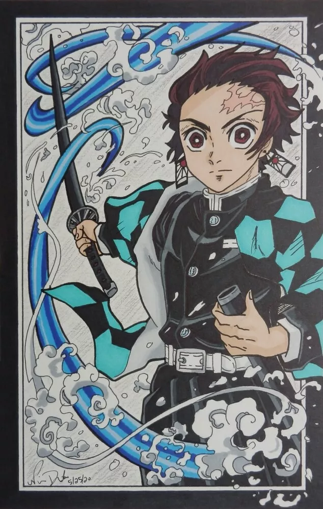 HOW TO DRAW TANJIRO - DEMON SLAYER (Kimetsu no Yaiba) - 