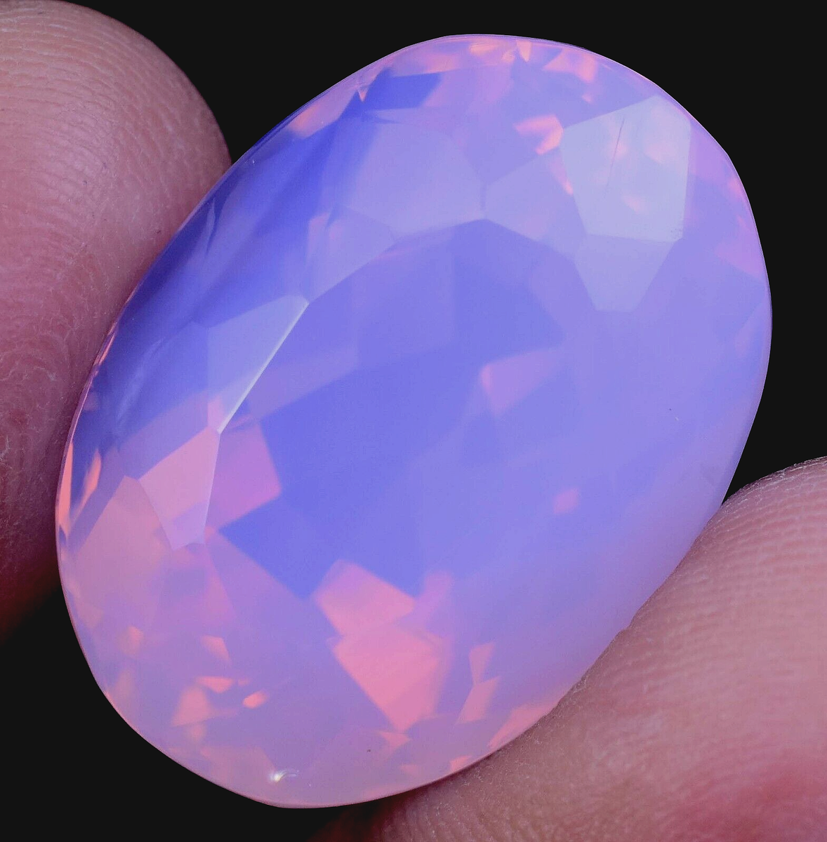 Ct Natural Purple-Pink Opal Welo Untreated Certified Oval