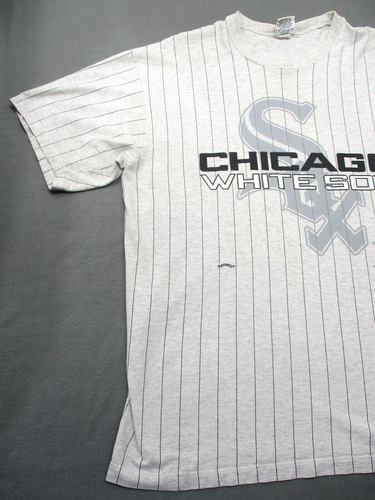 Vintage MLB Nutmeg Mills Chicago White Sox Shirt Mens XL Pin Striped READ - Picture 2 of 12