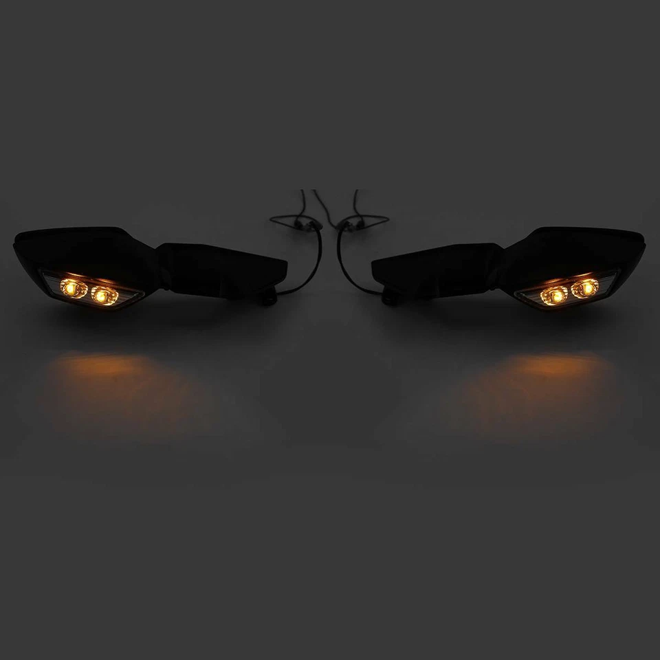 Espejos retrovisores con señales de giro LED aptos para Kawasaki Ninja H2 2015-2024 ZX1000 Foto 2 de 4