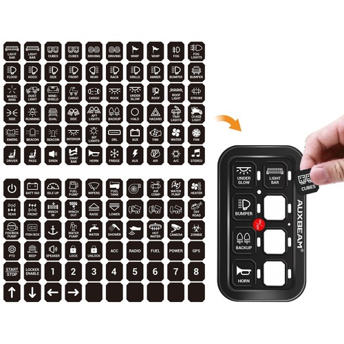 AUXBEAM 120PCS 8 Gang Switch Panel Sticker Switch Labels for Boat Truck ATV UTV - Picture 2 of 12