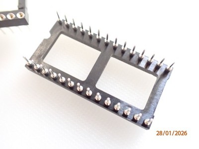 28 Pin DIP/DIL gedrehter Pin IC Buchse Stecker 0,6'' Raster Goldkontakt