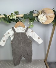 F&F Baby Unisex Preloved Two Piece Dungaree Set Upto 3 Months