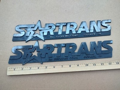 (2) Startrans By Supreme Corp Goshen, IN Emblem Name Plate Badge Logo MT1