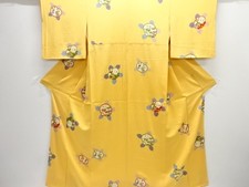 7794104: JAPANESE KIMONO / KOMON / SILK / CHIRIMEN / TACHIBANA