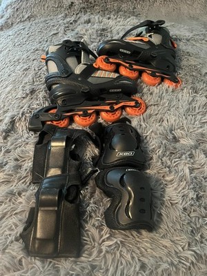 DBX Inline Roller Skates Medium Adjustable US Size 1-4 With Pads Wrist Guard Set