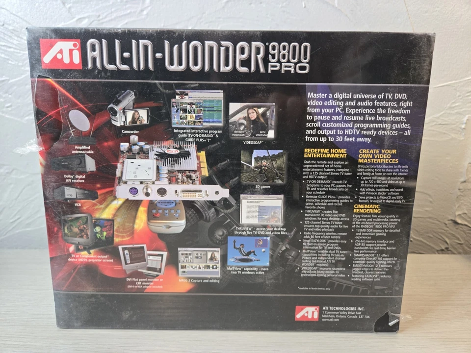 SEALED Vintage ATI All In Wonder 9800 PRO Graphics Card "SEE PHOTOS/DESCRIPTION" - Image 3 of 4