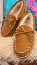  NWOB My Pillow Women's My Slippers Suede Leather Moccasin Shoes Size 8
