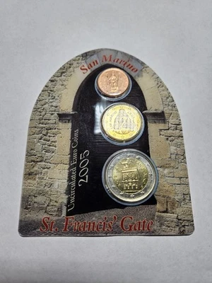 Saint-Marin 2005 Mini Set Euro - 2€ 20c 2c - St. Francis' Gate - BU / FDC Scellé - Photo 1/4