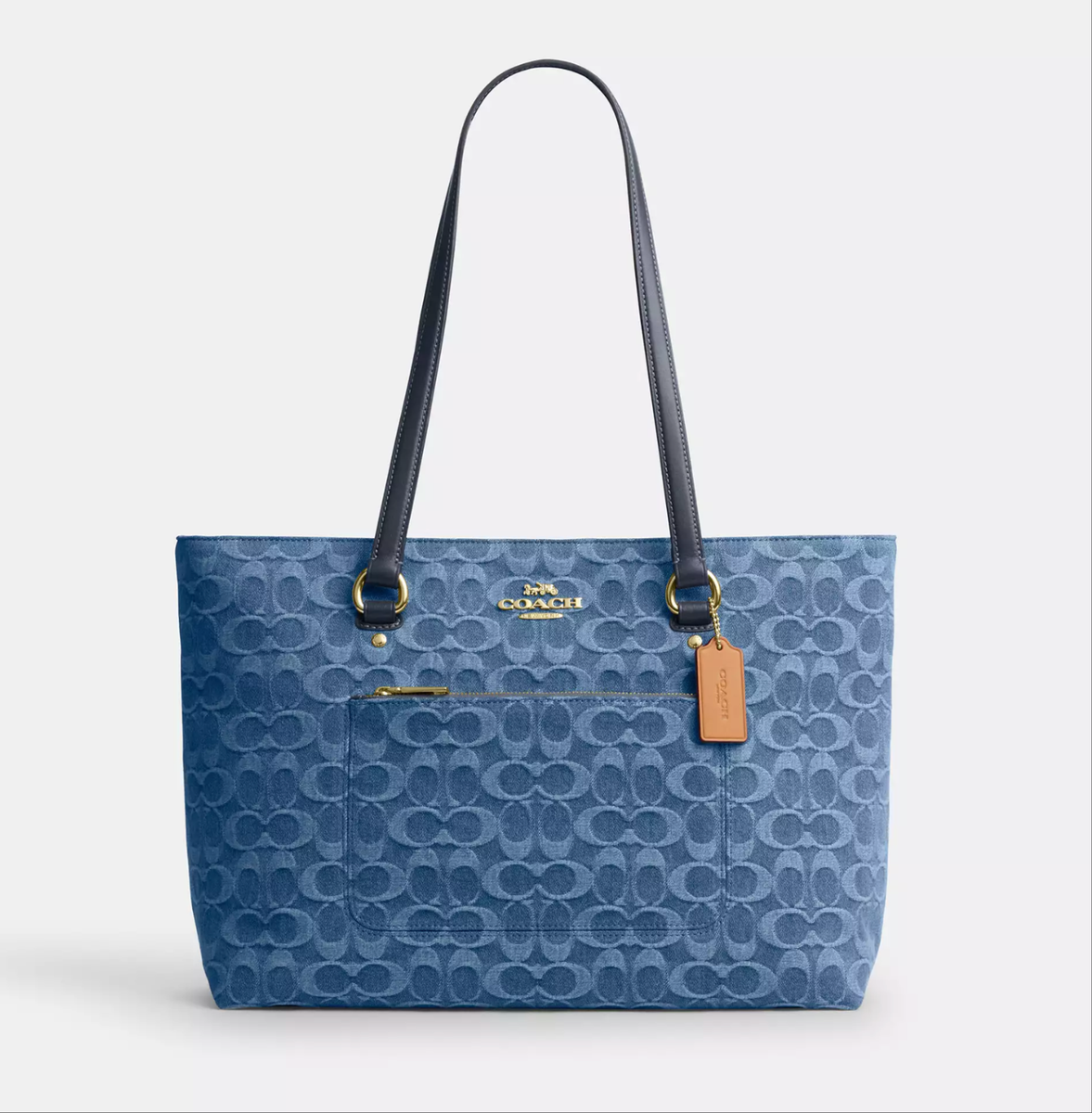 Nwt Coach CDB88 Station Tote Bag In Signature Denim Gold/Indigo | eBay