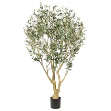 6ft Olive Trees Artificial Indoor - Large Faux Olive Tree with Realistic Leav...