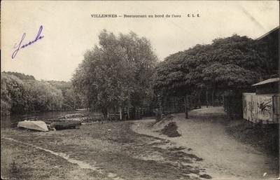 Ak Villennes sur Seine Yvelines, Restaurant au bord de l'eau - 2705161