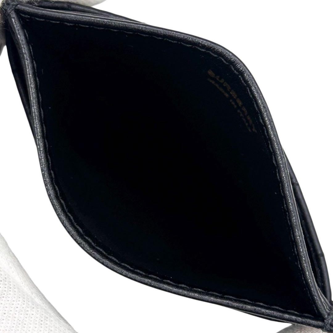 BURBERRY Lola Quilted Card Case TB Logo Leather Black 3.9 inch Used Very Good image 5