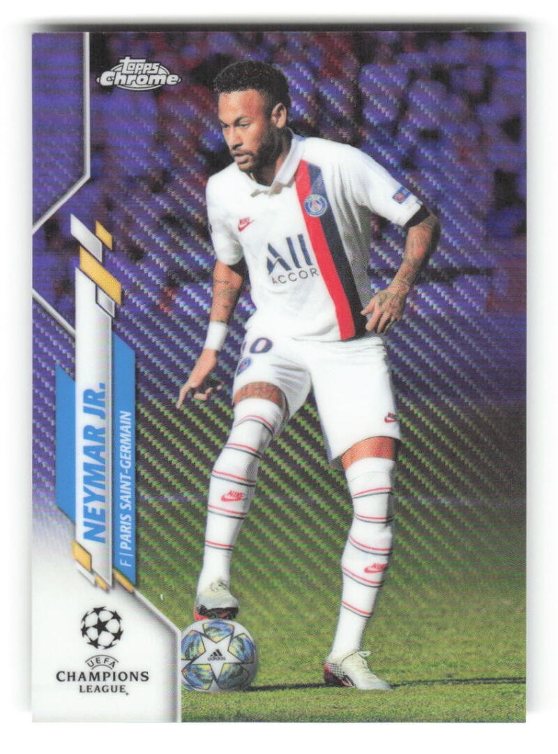 2019-20 Topps Chrome UEFA Champions Purple Carbon Fiber Refractor #95 Neymar Jr