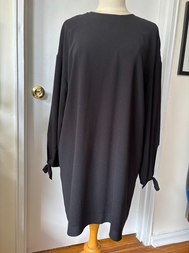 Aritzia Wilfred Charpont Dress in Black with Open Tie Back and Tie Sleeve