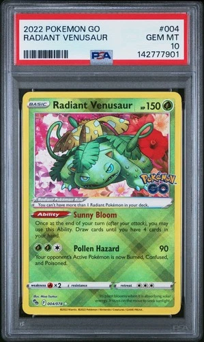 PSA 10 RADIANT VENUSAUR 004/078 POKEMON GO ✨