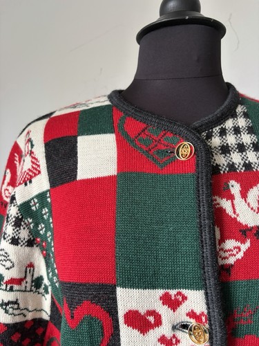 Chaqueta tradicional mujer Lodenfrey punto lana corta multicolor cuadros talla 38 - Imagen 2 de 9