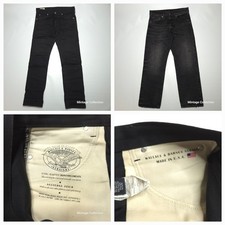 Wallace & Barnes Black Japanese Selvedge Denim 30x30 Button Fly Made In USA