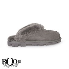 UGG COQUETTE GREY SUEDE SHEEPSKIN COMFORT WOMEN'S SLIPPERS SIZE US 11/UK 9 NEW