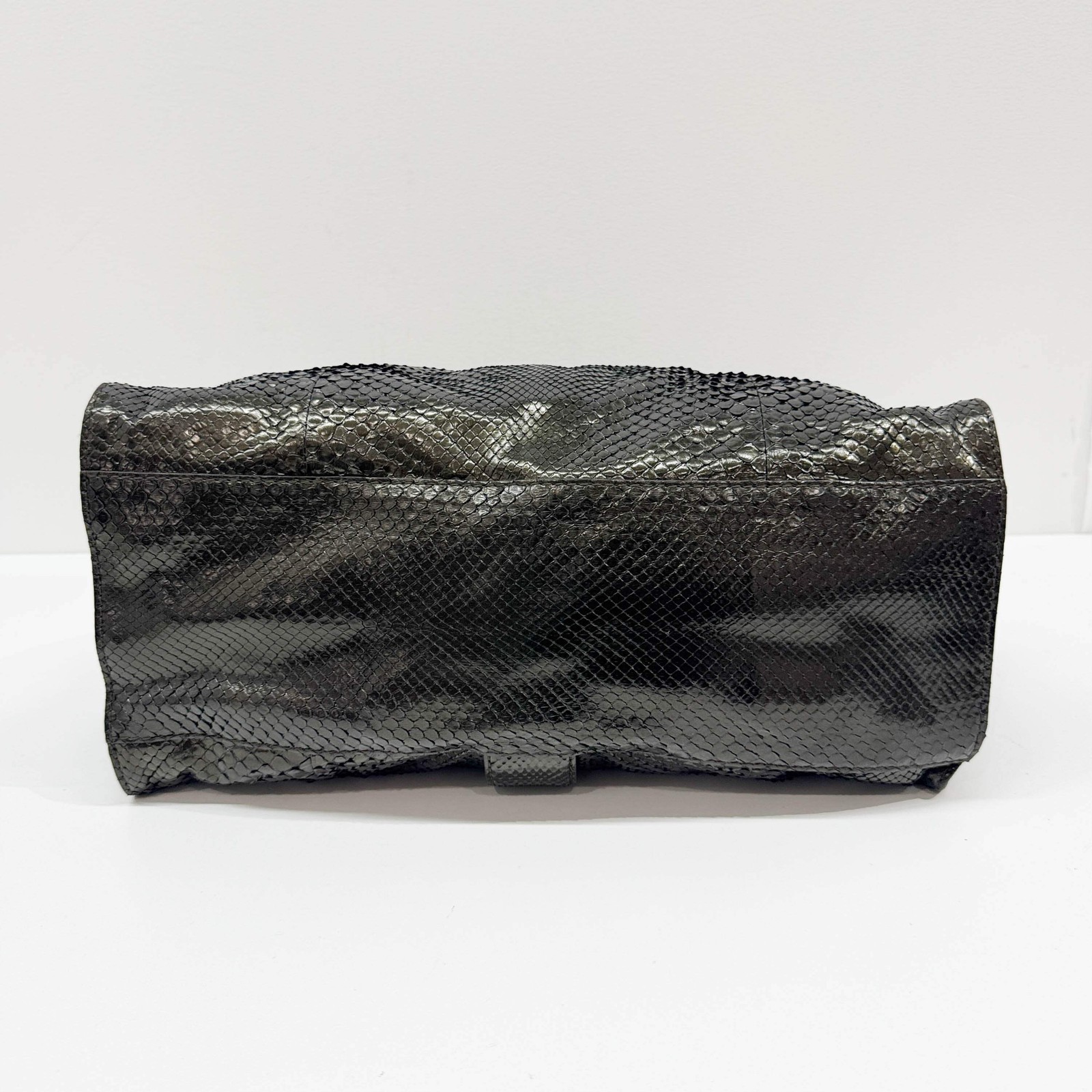 GUCCI Stirrup Dark Bronze Python Embossed Leather… - image 7