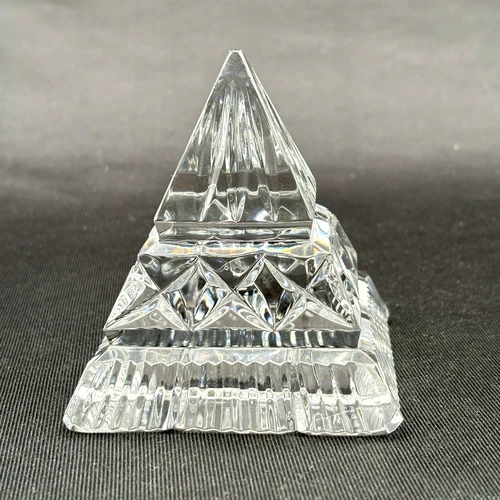 Waterford Crystal Pyramid Paperweight 3 Different Cuts Vintage 3.5" Ireland Read