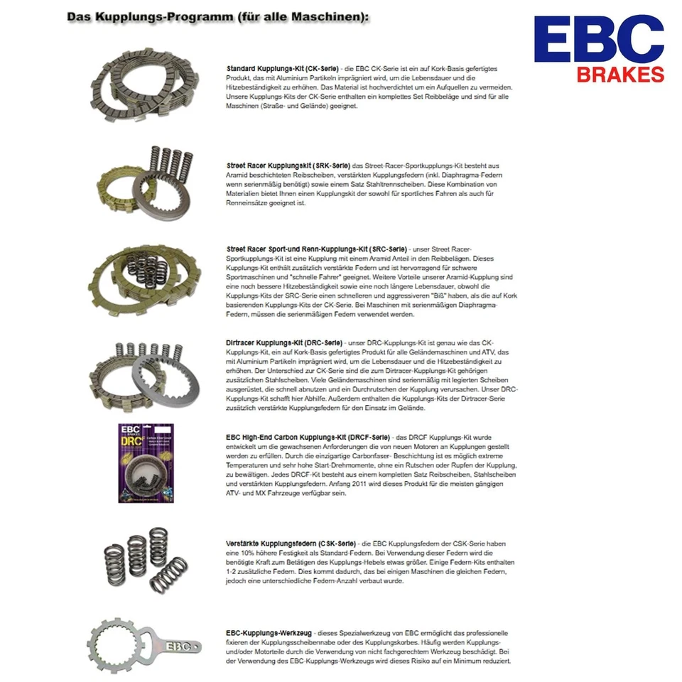 EBC CK2292 Disques D'Embrayage Pour Yamaha YZF-R 125 WR 125 R WR 125 X WR125 - Photo 2/2