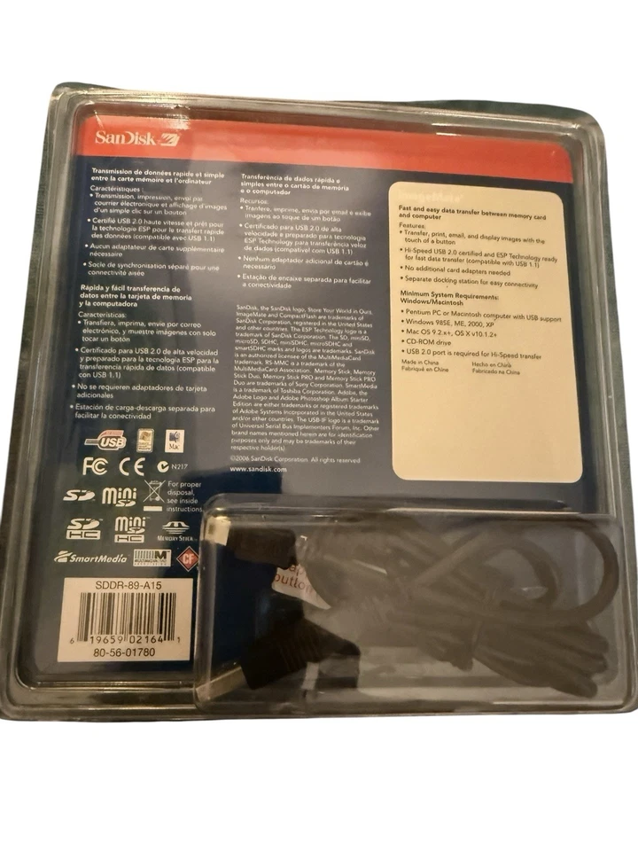 SanDisk ImageMate SDDR-89 12-in-1 USB 2.0 Flash Memory Card Reader ~ New - Image 4 of 4