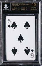 2016 MARIO PIKACHU PLAYING CARDS POKEMON CENTER 5 OF SPADES BGS 10 BLACK LABEL