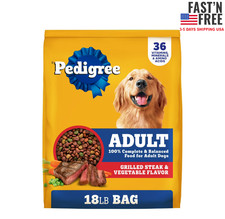 Pedigree Complete Nutrition Adult Dry Dog Food Grilled Steak  Vegetable, 18 Lb