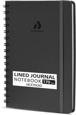 Professional Lined Spiral Notebook - A5 Hardcover Journal, 170 Pages, Grey