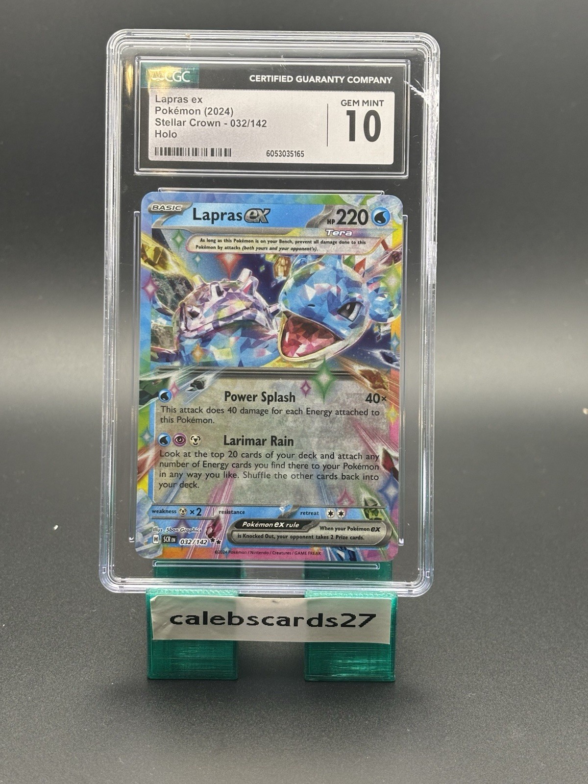English Pokémon Lapras EX 032/142 Stellar Crown Holo CGC Gem Mint 10 🔥🔥🔥